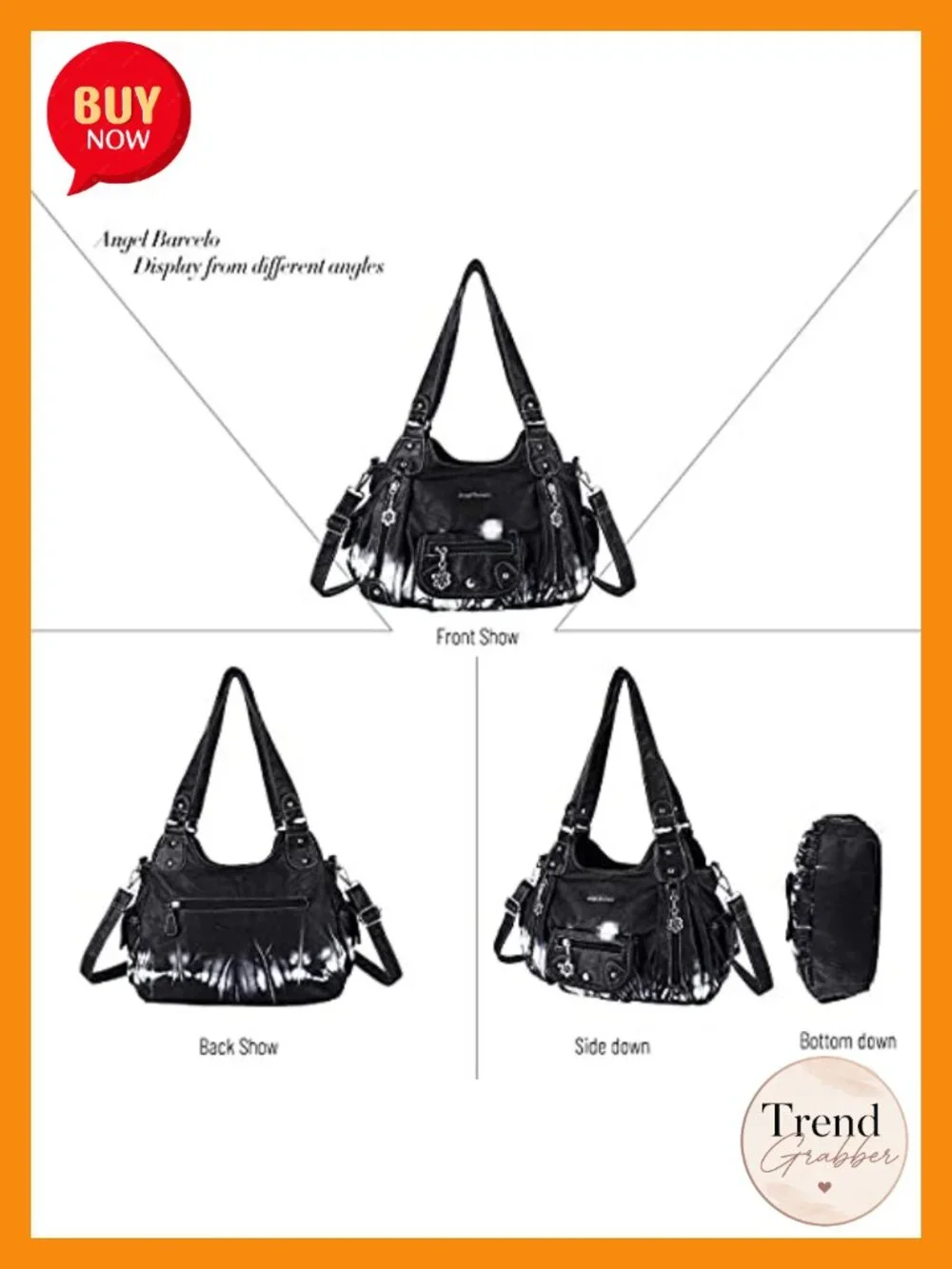 Women's Hobo Handbag Soft PU Leather Shoulder Bag Crossbody Tote
